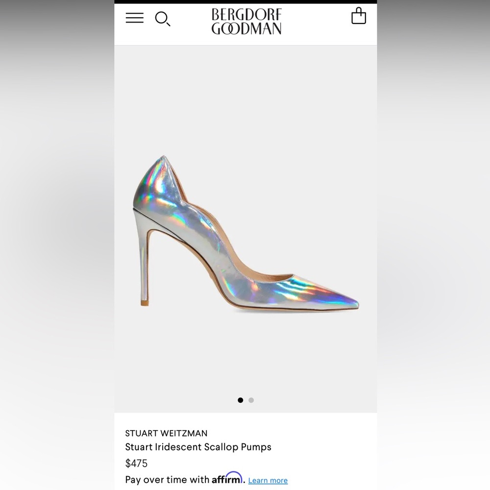 Stuart Weitzman Stuart 100 Scallop Iridescent Pump